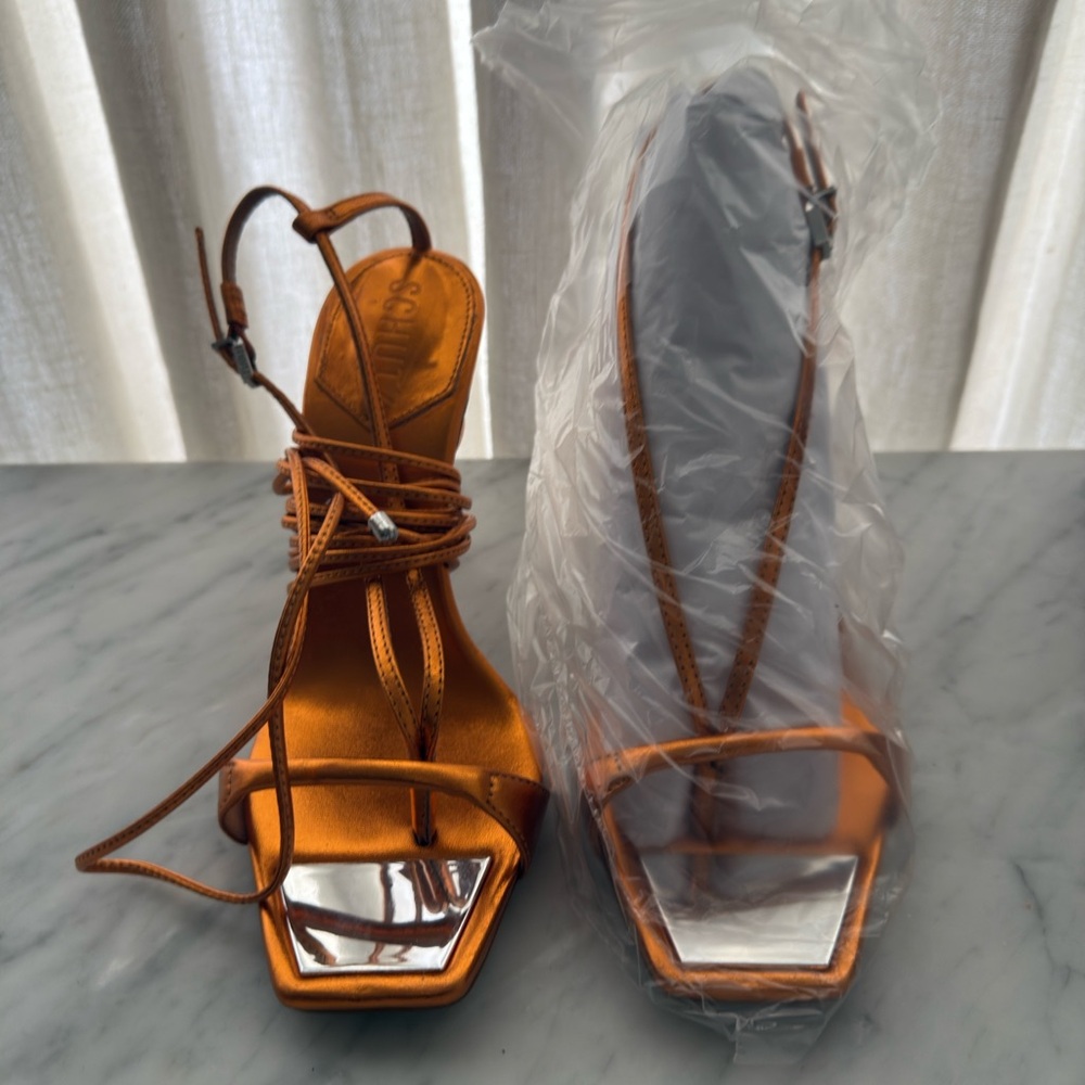 SCHUTZ Orange and Silver Heels